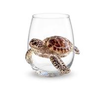 Jeesrt Artisanal Blue Ringed Octopus Glassware, 3D Octopuses Stemless Wine Glasses, Coastal Home Bar Accessories, Unique Ocean Lover Gift (4 (3D))