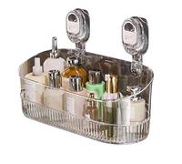 Jeesrt No Drill Bathroom Suction Storage Box - Large Capacity & Strong Load-Bearing (Transparent)