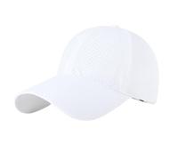 Jeesrt Sunscreen Breathable Baseball cap, Quick-Dry Mesh UV Hat with Curved Brim for Running, Golf, And Daily Wear, Workout & Travel (White,M)