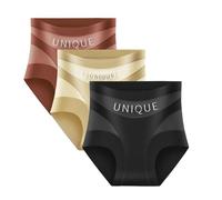 Jeesrt Unique Underwear Tummy Control, Women's High-Waisted Tummy Control Panties, Breathable Mesh | Seamless Ice Silk (Type D,L)