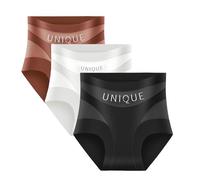 Jeesrt Unique Underwear Tummy Control, Women's High-Waisted Tummy Control Panties, Breathable Mesh | Seamless Ice Silk (Type B,XL)