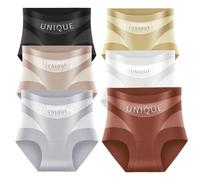 Jeesrt Unique Underwear Tummy Control, Women's High-Waisted Tummy Control Panties, Breathable Mesh | Seamless Ice Silk (6PCS,XXL)