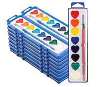 Jeesrt Watercolor Valentine Set, Heart Watercolor Paint Set with Paintbrush Washable for Valentines Day Gifts (24Pcs)