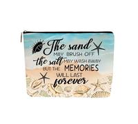 JEFBFBWE Borsa per il trucco da spiaggia divertente a tema necessità per la protezione solare, borsa da viaggio in spiaggia, regalo per vacanze estive, regalo di compleanno per donne, ragazze e amiche