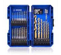 JEFE HEX Set di 24 punte da trapano con codolo esagonale per avvitatore a percussione, punte elicoidali HSS in titanio per metallo, punte da trapano a cambio rapido, ideali per acciaio, rame,