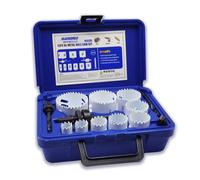 JEFE HEX Set di seghe a tazza bimetalliche da 13 pezzi, set di frese a tazza bimetalliche M42 con 9 seghe a tazza da 3/4", 7/8", 1-1/8", 1-3/8", 1-1/2", 1-3/4", 2", 2-1/4" cm e 2-1/2" per metallo,