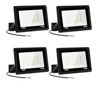 Jefedana 4 PCS-Faretto LED da Esterno 50W Faro LED da Esterno 5000LM Faretto da esterno 6000K Bianco Freddo Faretti Led Esterno IP66 Impermeabile Super Luminosa Faro led per Giardino, Cortile, Garage