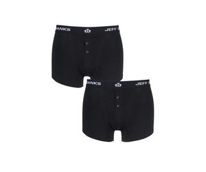 Jeff Banks Uomo 2 Pezzi Plymouth Boxer In Cotone Con Bottone Neri Taglia S-5XL