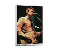 Jeff Buckley - Poster estetico vintage da parete su tela, decorazione artistica da parete per soggiorno e camera da letto, 30 x 45 cm, con cornice