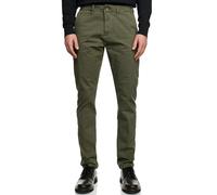 JEFF Pantaloni da uomo Nolan Chino con 5 tasche in 98% cotone, elasticizzati per uomo, esercito, 32W x 32L