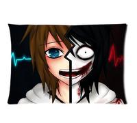Jeff The Killer Creepypasta Custom Zippered Pillow Case Cover 20x30 Inch (Two sides)