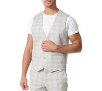 JEFF Uomini JFLeo Vest | Gilet da abito con percentuale di viscosa Grey Check 54
