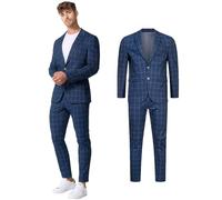 JEFF Uomini JFTate Set 2-Piece Suit Jacket Pants | Completo Elastico vestibilità Regolare Check 48