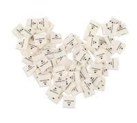Jeffdad 100 etichette da cucito per articoli fatti a mano, con amore, etichette in rilievo da cucire su vestiti, etichette in tessuto per fai da te, lavori a maglia, uncinetto, cucito (bianco sporco)