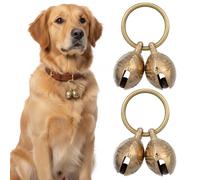 Jeffdad 2 campanelli in rame per collare per cani, campane per cani in ottone extra forte per il monitoraggio degli animali domestici anti-smarrimento, accessori per cani e gatti di piccola taglia