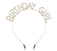 Jeffdad Corone di compleanno per ragazze, copricapo per compleanno, con strass, per principessa, tiara Happy Birthday, accessorio per donne, ragazze, fest, decorazioni natalizie (oro)