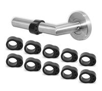 Jeffdad Fermaporta Maniglia, 10 pezzi Fermaporte per Maniglie in PVC Fermaporta Maniglia Ferma Finestra Paracolpi Porta Fermaporta Maniglia Elastico Tampone Proteggi Finestre (nero)