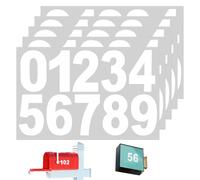 Jeffdad Numeri per cassetta postale da 5,1 cm, 5 fogli impermeabili in vinile autoadesivo forte numeri civici per cartelli, porte, auto, casa, lavoro, numero indirizzo (bianco)