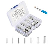 Jeffdad Set di 700 manicotti, 0,5/0,75/1/1,5/2,5/4,0/6,0 mm², morsetti terminali non isolati, 0,5 - 6,0 mm², estremità in rame a crimpatura per collegamento a filo