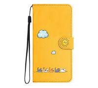 Jeffene Custodia Portafoglio per Samsung Galaxy A50/A50S/A30S,Giallo