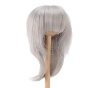 Jeffergarden 1/4 Scala RIUSABILE Bambola Parrucca Morbida Diritti Sintetici per Bambole Giunti a Sfera da 18,5-21 Cm con Adattamento Regolabile (Grigio argento)