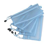Jeffergarden 10 Sacchetti Impermeabili con Cerniera in Rete, a Doppio Strato, per Documenti in Formato A6, per Ufficio e Viaggi (BLUE)
