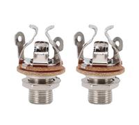 Jeffergarden 2pcs Jack di Output per Chitarra Jack da 1/4 Pollici di Output Mono Contatti Multi (SILVER)