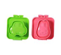 Jeffergarden 6 Pezzi Simpatico Coniglio Orso Pesce Auto Cuore Stampi per Uova Utensile da in Plastica PP per Decorazione della Famiglia dei Bambini