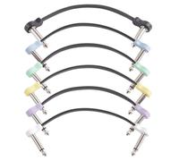 Jeffergarden 6pcs Cavo di Chitarra Elettrica Cavo Patch di Chitarra 90 Gradi Cavo 16 Cm 6,35 Mm Mm 1/4 Pollici di Pedale Effetto Flessibile per Dispositivi Audio