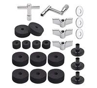 Jeffergarden Accessori di Ricambio di Piatti da 23 Pezzi Set di Piatti di Tamburi con Dadi a Dadi per le Maniche di Rondelle con Dadi Ala per le Parti del Tamburo (BLACK)