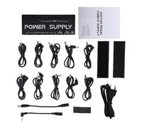 Jeffergarden Alimentatore per Pedale Effetti per Chitarra Alimentatore per Pedaliera con Riduzione del Rumore a 10 Uscite 9V 12V 18V Custodia in Lega di Alluminio per Pedaliera per Basso (Spina