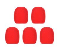 Jeffergarden Antivento per Microfono Portatile da 5 Pezzi, Copertura in Schiuma per Ridurre il Rumore, Compatibile con Microfono a Sfera Standard per KTV e Karaoke (rosso)