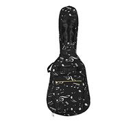 Jeffergarden Backpack per Chitarra da 41 Pollici Oxford Cugh Guitar Guitar Guitar Cink Cuitar Case con Spalla Imbottita di Cotone per Folk e Chitarre Classiche (Nota bianca sullo sfondo nero)