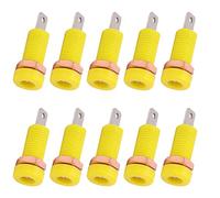 Jeffergarden Binding Post con Presa Jack a Banana, Adattatore per Montaggio a Pannello in Ottone e ABS per Strumenti Elettronici, Set da 10 Pezzi per Apparecchiature Audio, Amplificatori per (YELLOW)