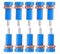 Jeffergarden Binding Post con Presa Jack a Banana, Adattatore per Montaggio a Pannello in Ottone e ABS per Strumenti Elettronici, Set da 10 Pezzi per Apparecchiature Audio, Amplificatori per (BLUE)