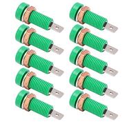 Jeffergarden Binding Post con Presa Jack a Banana, Adattatore per Montaggio a Pannello in Ottone e ABS per Strumenti Elettronici, Set da 10 Pezzi per Apparecchiature Audio, Amplificatori per (GREEN)