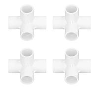 Jeffergarden Connettore per Tubi in PVC, 10 Raccordi per Tubi a 6 Vie, Materiale in PVC Facile Collegare, Diametro 25 Mm per Strutture Come Recinti per Gatti, Mobili e Serre (White)