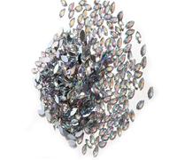 Jeffergarden Crystal Bead, Cucire Gioielli Indietro Senza Buco Arretrate Stradini Accessori per Indumenti di 500pcs 7 × 15 Mm per Il Telefono di Abbigliamento (White)