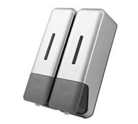 Jeffergarden Dispenser di Sapone per Doccia a Doppia Camera, Porta Shampoo a Parete in ABS, Pompa a Spinta da 2 X 250 Ml, Ricarica Rapida, Design a Tenuta Stagna, per Bagno, Hotel, Uso Domestico