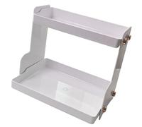 Jeffergarden Doppio Organizer da Scrivania Multifunzionale, Ripiano a 2 Livelli in Materiale PET per Dormitorio dell'ufficio, Organizer da Scrivania Compatto 11,4x8,1x10,2 Pollici con Design (WHITE)