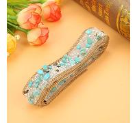 Jeffergarden Finiture con, Termoadesive, Fascette di Perline di, 1 M X 2 Cm, Termoadesive, da Cucire Sulla Striscia in Rete per Abiti da Sposa, Borse, Scarpe, Resina e Metallo, Scintillanti