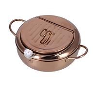 Jeffergarden Friggitrice da, Pentola con Rivestimento Antiaderente, capacità 3,4 Litri, Pentola con Manico Antiscottatura, Utensili da per il Ristorante dell'hotel Domestico (Oro rosa)