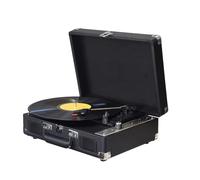 Jeffergarden Giradischi retrò con Wireless, 33, 45 e 78 Giri, per Riproduzione USB, Scheda SD, Altoparlanti Integrati, Porta 3,5 mm. (BLACK)