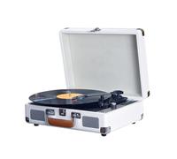 Jeffergarden Giradischi retrò con Wireless, 33, 45 e 78 Giri, per Riproduzione USB, Scheda SD, Altoparlanti Integrati, Porta 3,5 mm. (WHITE)