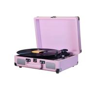 Jeffergarden Giradischi retrò con Wireless, 33, 45 e 78 Giri, per Riproduzione USB, Scheda SD, Altoparlanti Integrati, Porta 3,5 mm. (PINK)