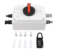Jeffergarden Interruttore DC Fotovoltaico 4P 32A 1500V IP66 Materiale PC Impermeabile Sezionatore Solare per Barche Off Grid On Grid Sistemi Solari con Connessione M20 M25 (Insieme standard)