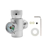 Jeffergarden Kit adattatore ricarica serbatoio di riempimento CO2, adattatore Connettori serbatoio di riempimento CO2 per accessori per bibite (# 3: adattatore argento con misuratore)