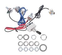 Jeffergarden Kit Cablaggio per Chitarra, Componenti Metallici, Interruttore a 3 Vie Precablato con 2 Volumi 2 Toni per Utenti di Chitarra Elettrica (cappello nero)