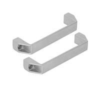 Jeffergarden Maniglia per Porta da 2 Pezzi Maniglia per Barra in Lega di Alluminio per Cassetto Quadrata Distanza tra i Fori di 180 Mm per Armadi e Ferramenta da Cucina (SILVER)