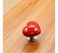 Jeffergarden Manopola per Mobile in Ceramica a Forma di Cuore Base in Lega di Zinco Maniglia per Cassetto a Foro Singolo 38mm 50mm Stile Europeo per Mobili per Cassetti Armadio Guardaroba (S)